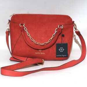 Nanette Lepore Clarissa Orange Pumpkin Spice Suede Leather Shoulder Bag